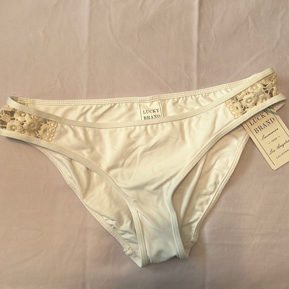 NWT Lucky Brand White Swim Bottoms